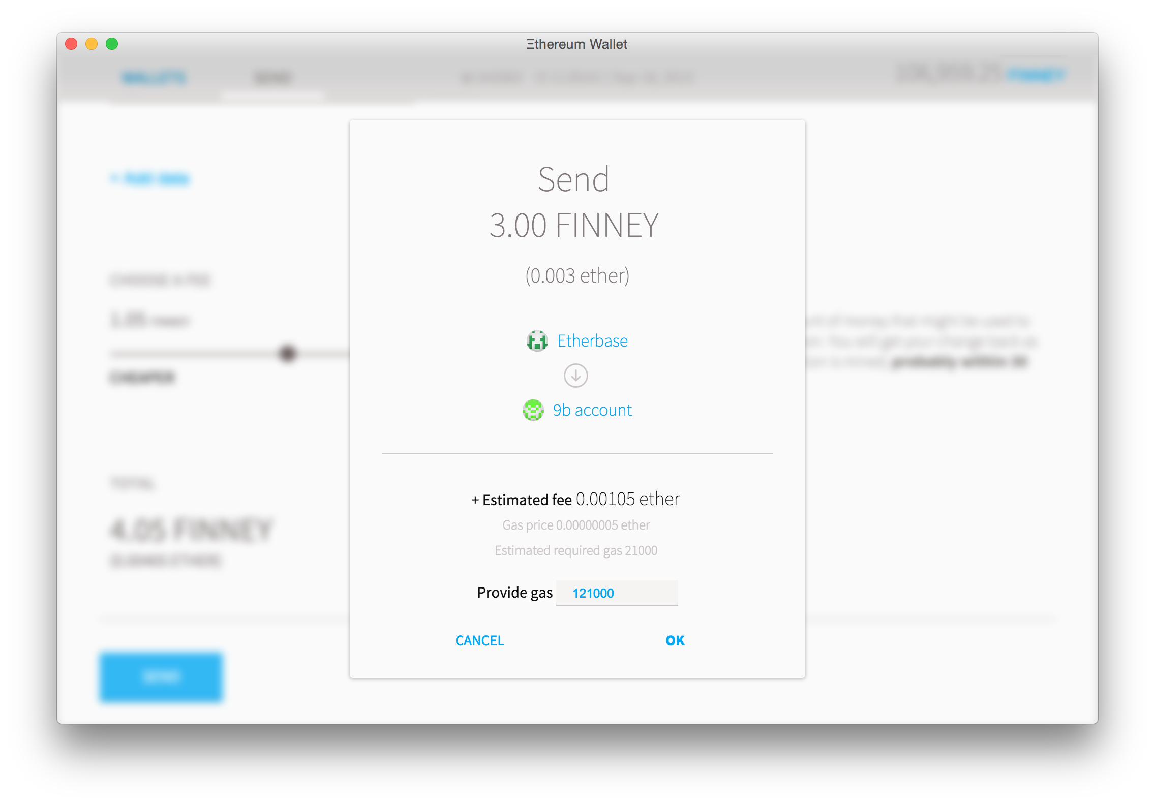 Wallet: sending a transaction