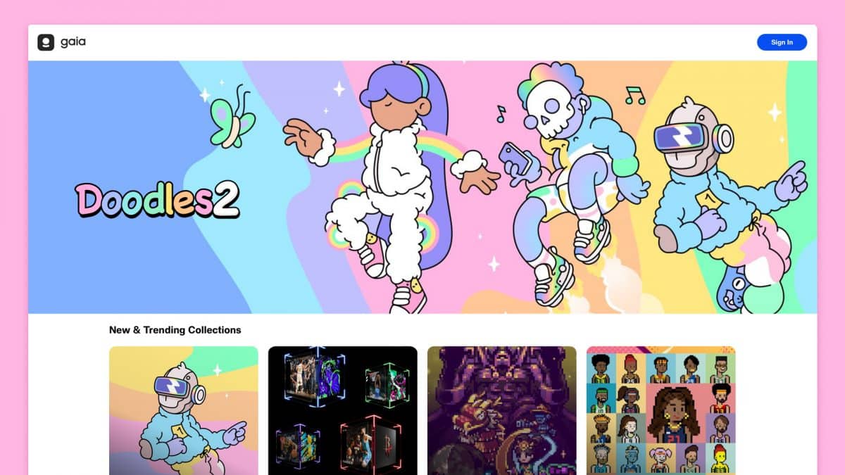 screenshot of the new Doodles 2 NFT collection website