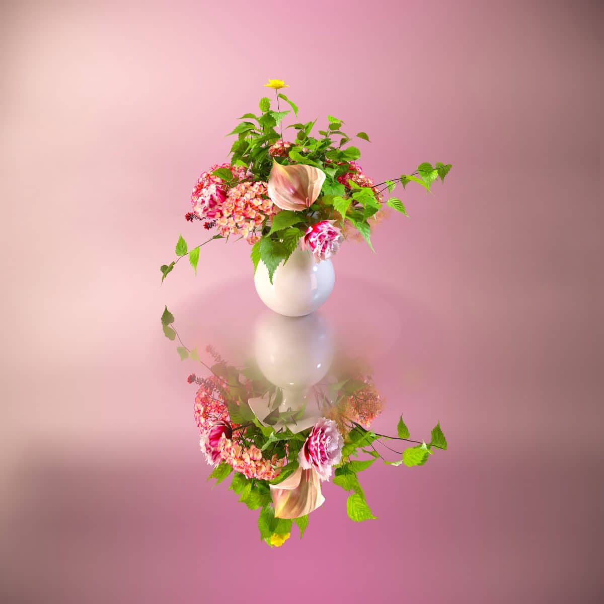3d digital image of a bouquet of flowers