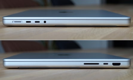 The ports on the side of the 14-inch MacBook Pro M2 Pro