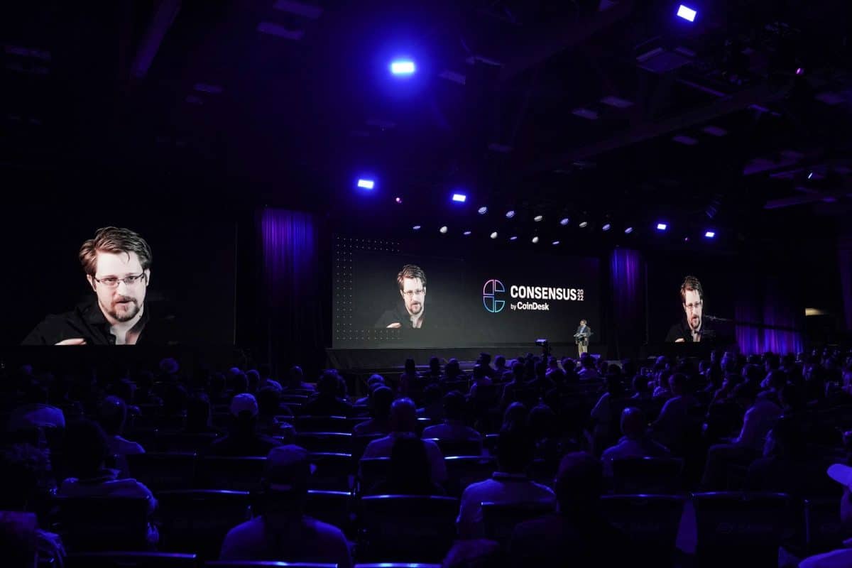 Edward Snowden during Consensus 2022