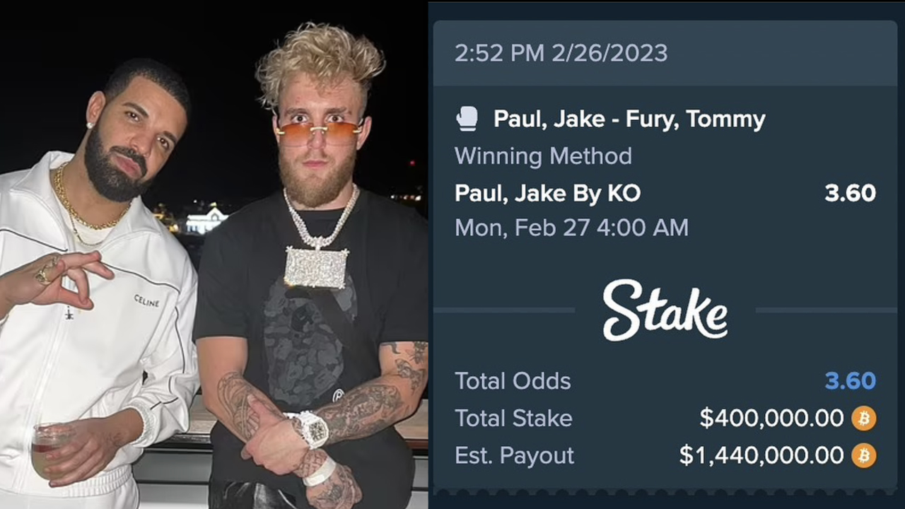 Rap star Drake loses a $400,000 Bitcoin bet on Jake Paul in a split decision loss to Tommy Fury