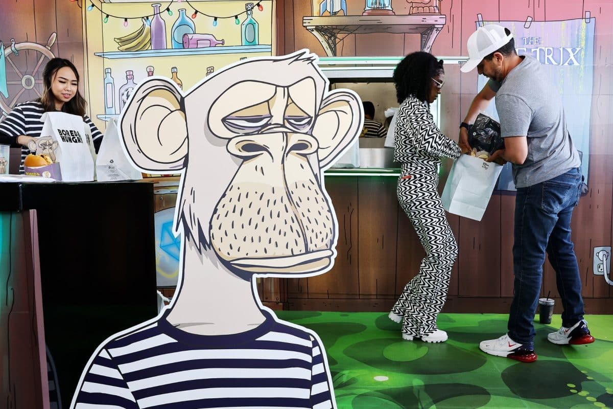 picture of a Bored Ape character at the Bored and Hungry restaurant