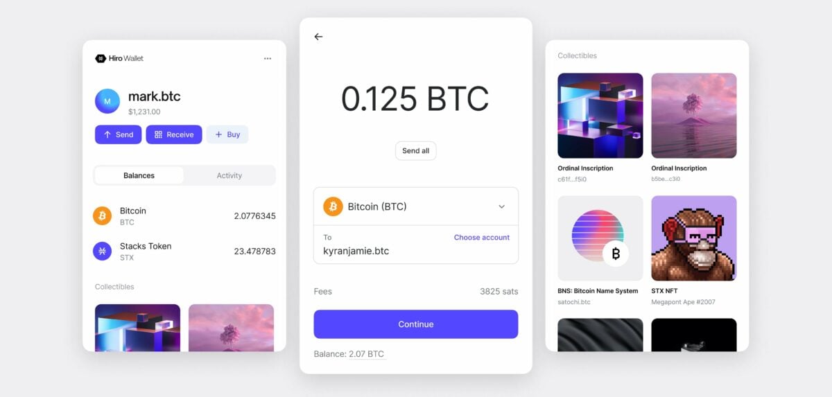 Hiro wallet interface