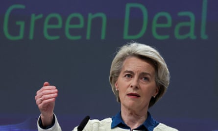 The President of the European Commission, Ursula von der Leyen, presents a 'green deal industrial plan' in Brussels.
