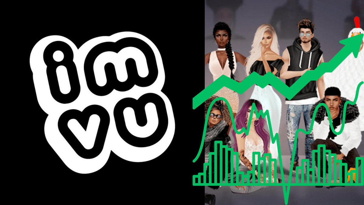 An IMVU marketplace logo along with your native digital avatars.  The platform has released a survey of NFT data that shows positive signs for the industry.