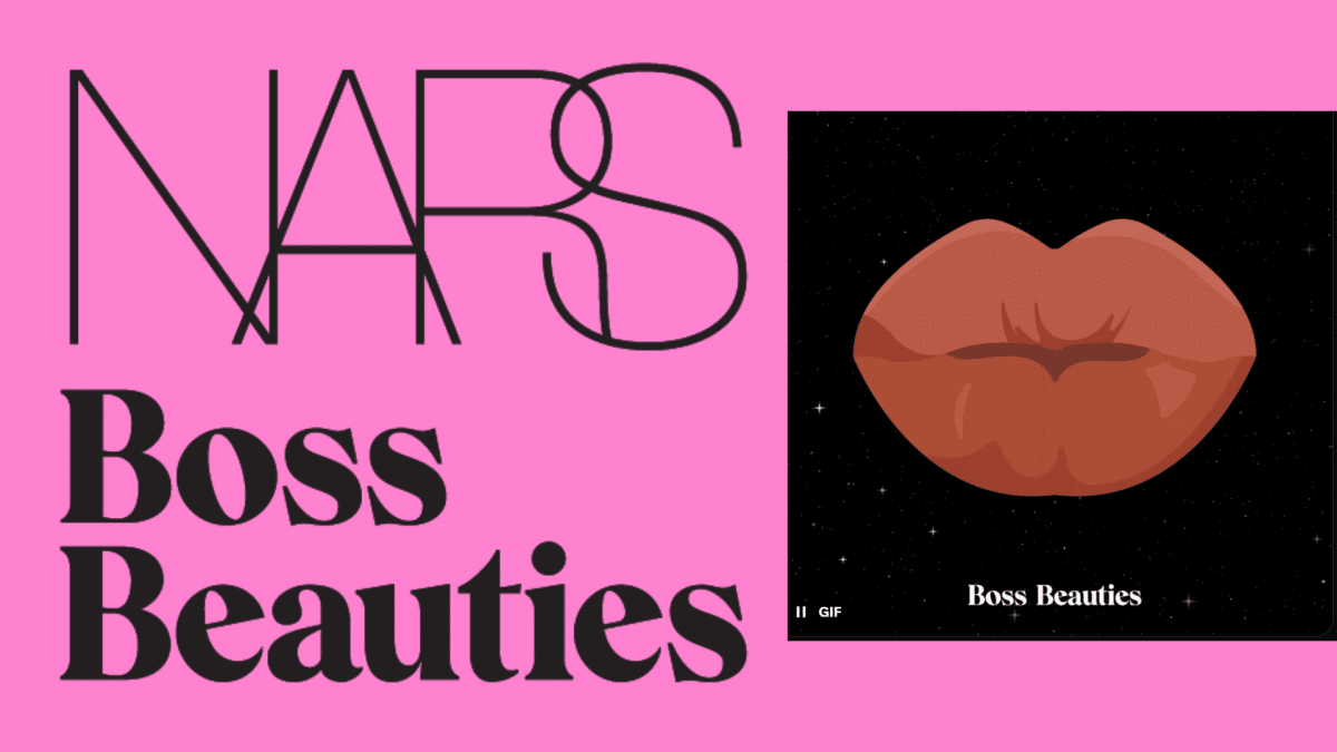 side-by-side NARS and Boss Beauties brand logos.  The two brands aim to launch their NFT collection soon.