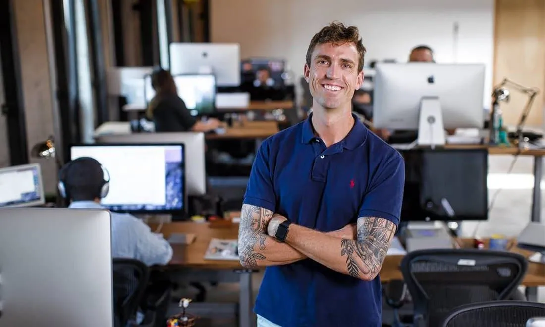 businessman Ryan Carson in a blue t-shirt