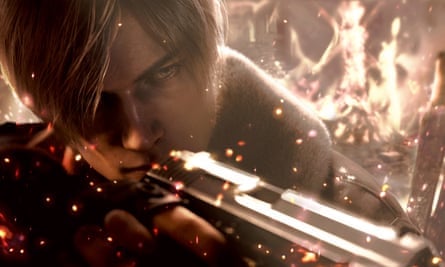 Walking through the mud... Leon Kennedy in Resident Evil 4 Remake.