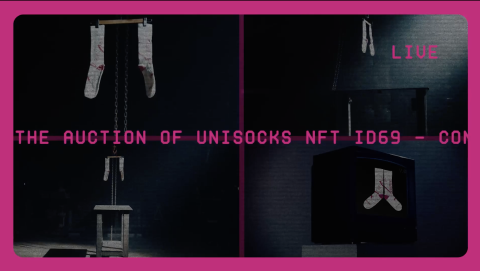 Un logotipo e imagen digital de unisocks NFT