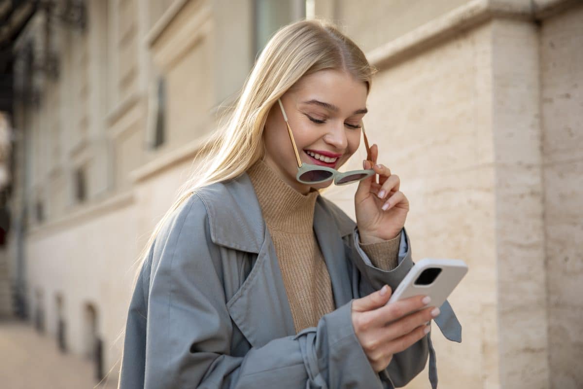 image of a woman on her smartphone