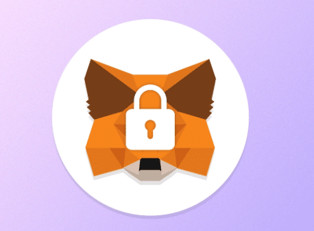 image of metamask fox logo with a lock over his face to illustrate a fake metamask toss