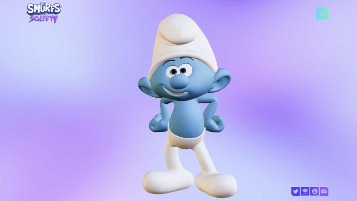 a smurfs character from the official website of Smurfs Society NFT
