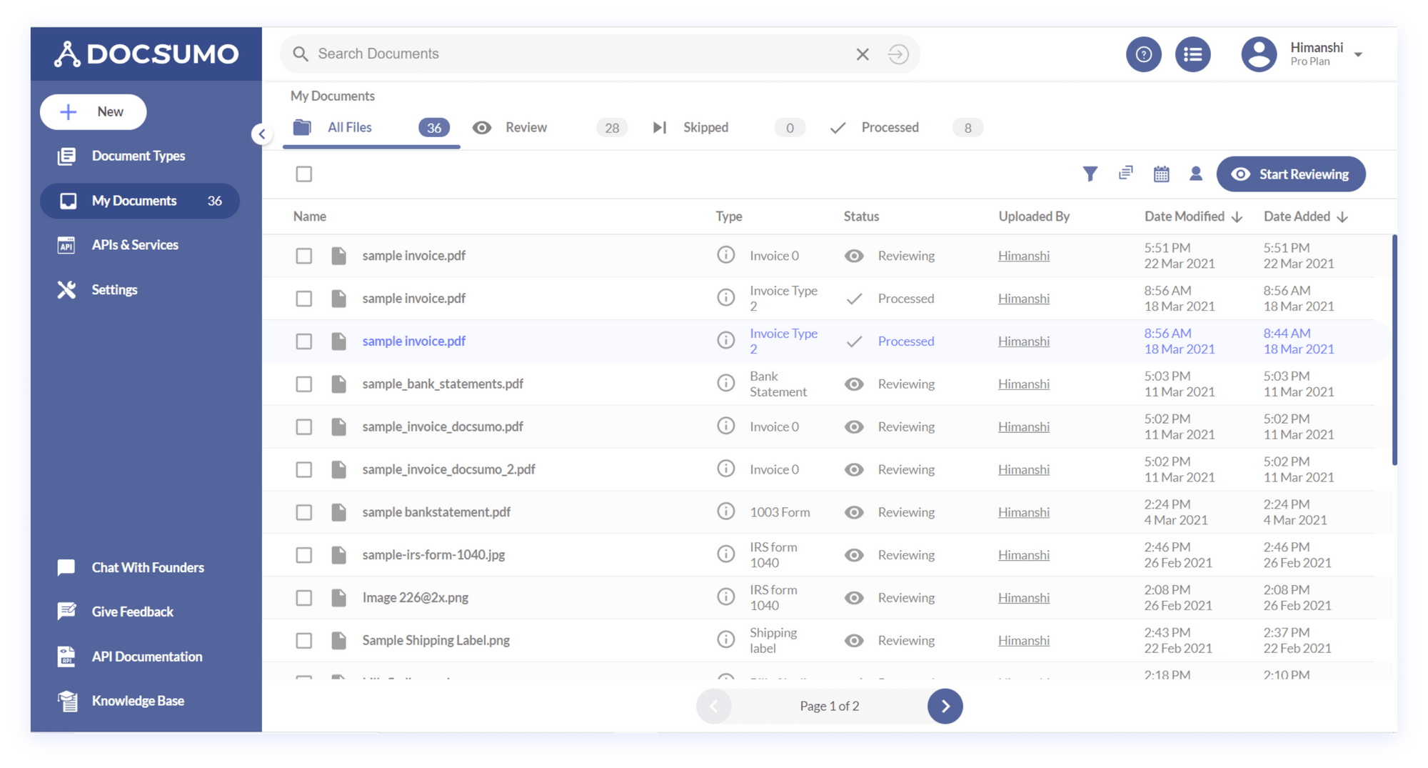 Docsumo for data entry automation