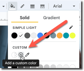arrow pointing to custom paint can plus icon