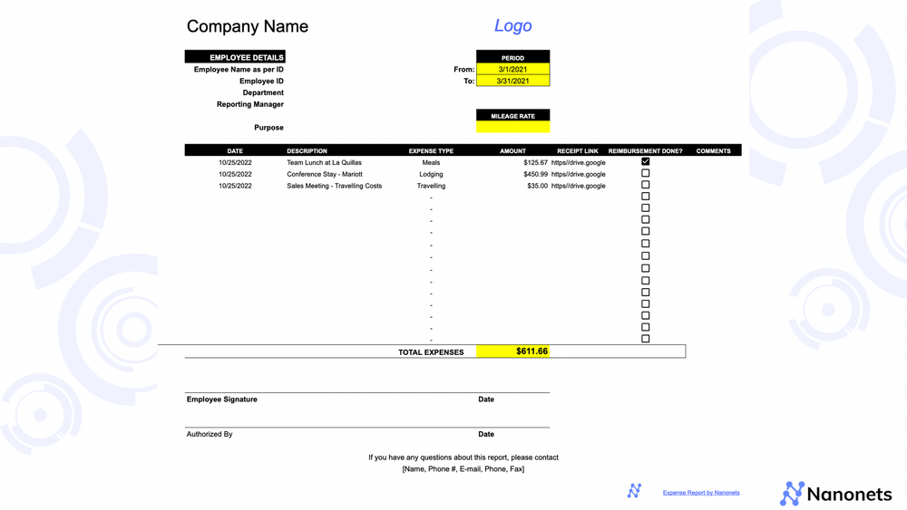 An Expense Claim Example