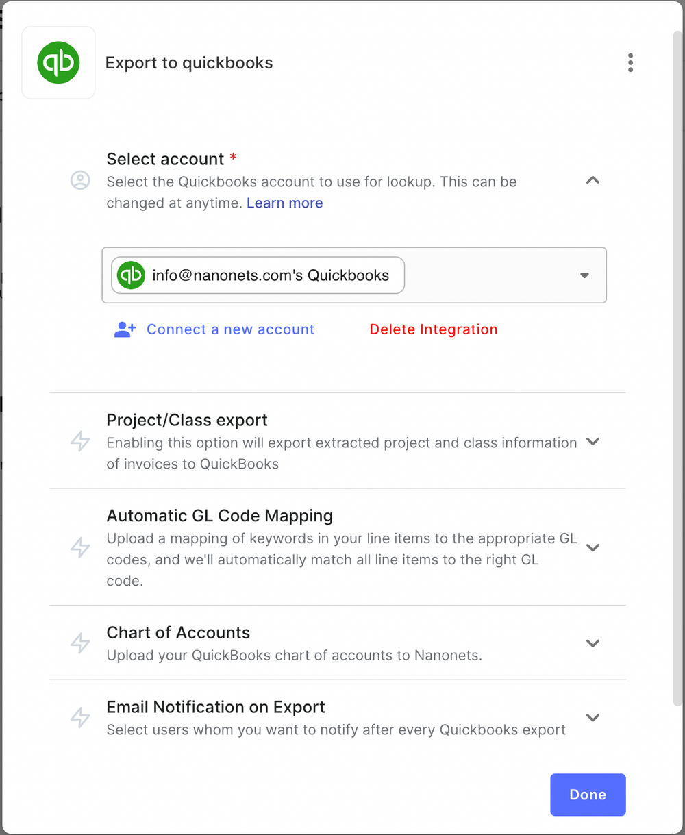 Automatically import Chart of Accounts and GL Codes from QuickBooks