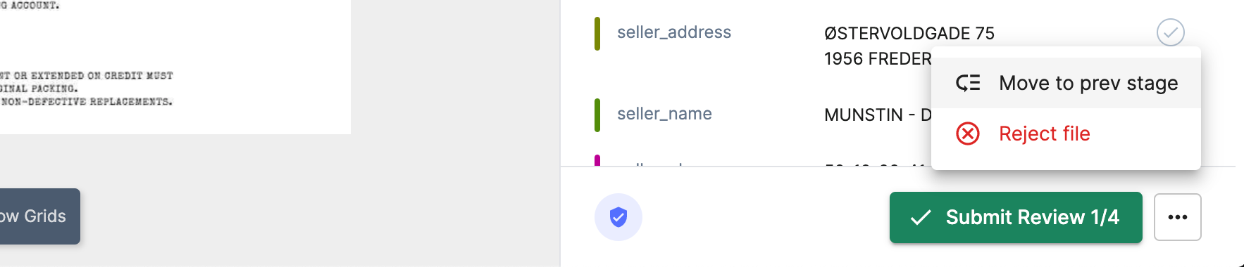 Decide whether to move the invoice on to the next stage or not