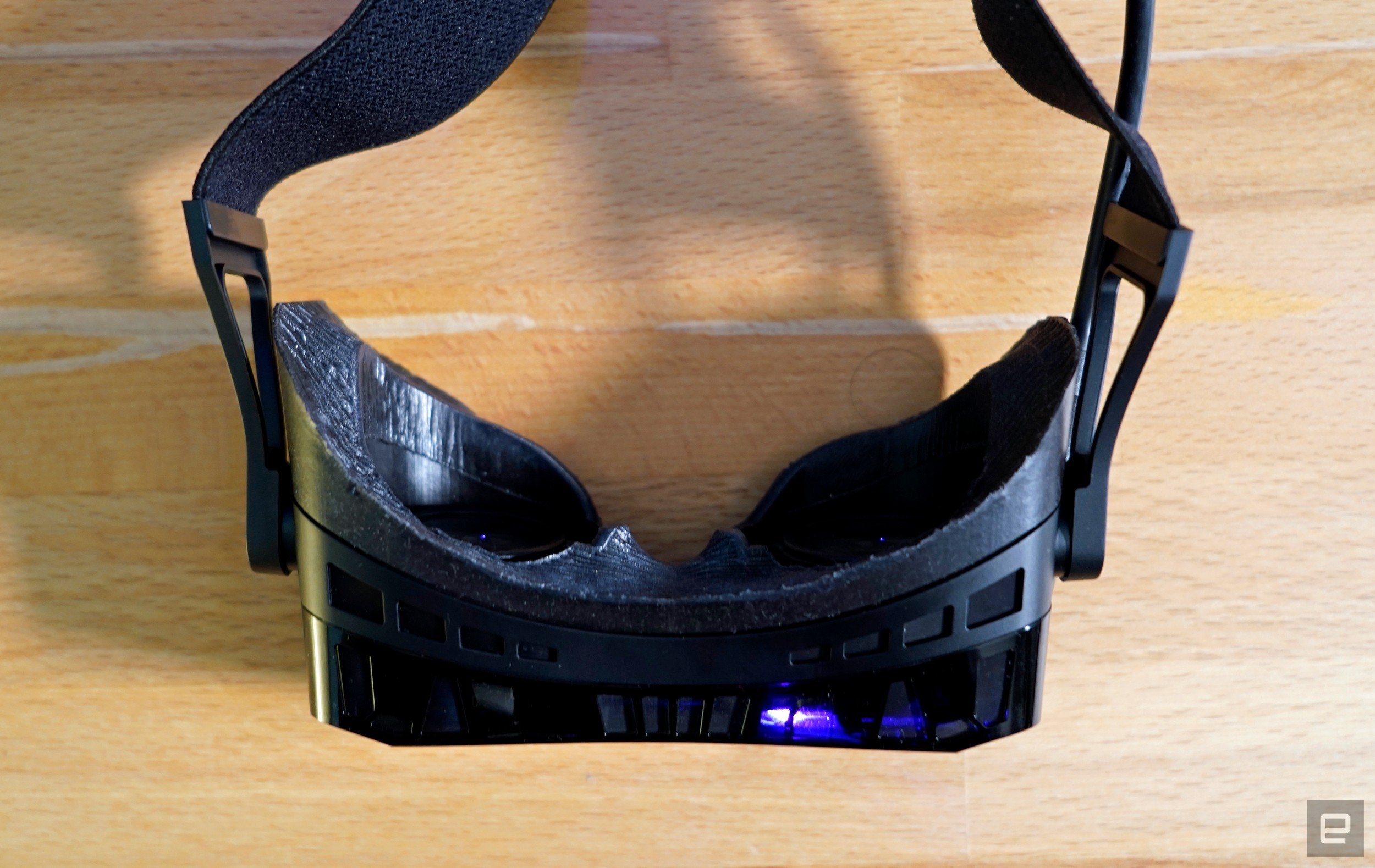 Top view of Beyond VR headset on big screen