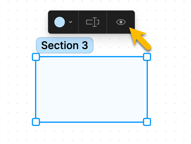 wink eye icon to hide a section.