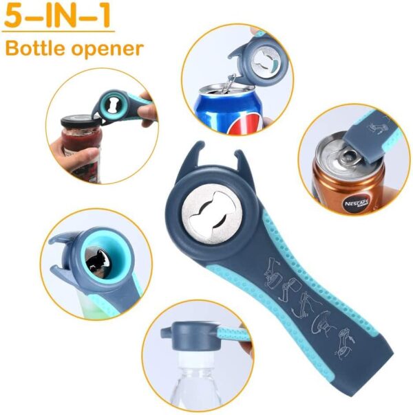 Otstar Latest Jar Opener Bottle Opener for Weak Hands,Seniors with Arthritis,Low Strength and Children, Multi Opener Set with Rubber Jar Gripper Pad and Corkscrew Wine Opener - Image 4