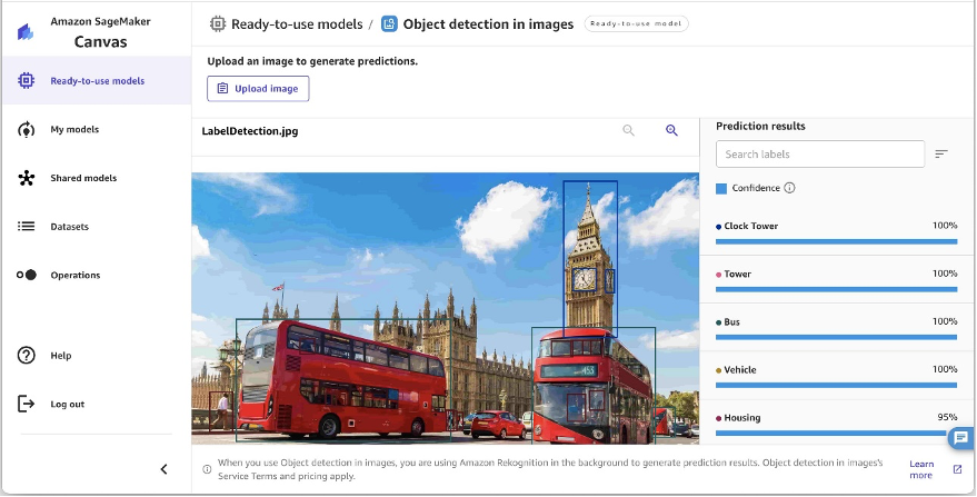 Detecting objects in images in SageMaker Canvas
