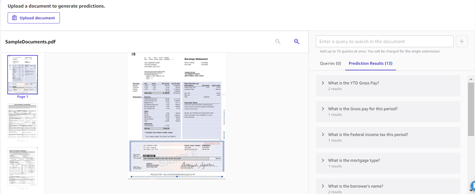 Document queries in SageMaker Canvas