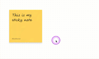 GIF of a stuck sticky note in FigJam with an object hidden underneath. 