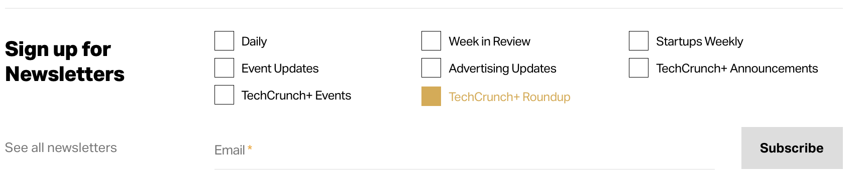 Sign up for the TechCrunch+ digest newsletter