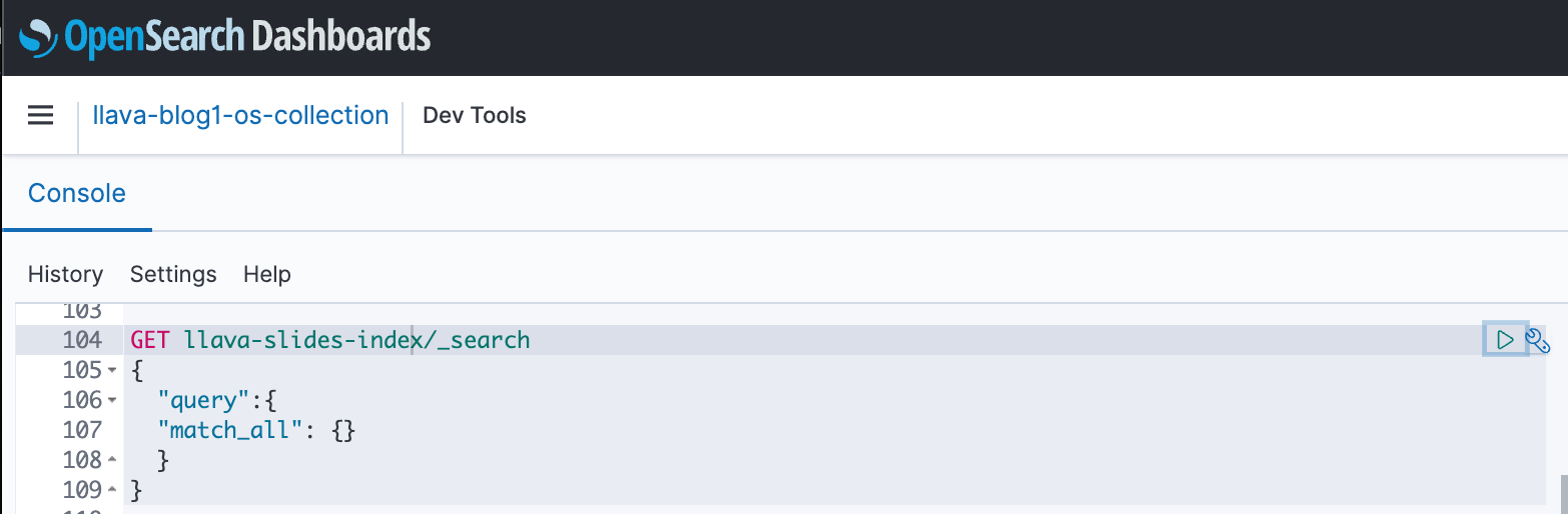 View of OpenSearch Dashboards