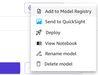 An image showing the button to share a model from Amazon Sgemaker to a Model Registry.