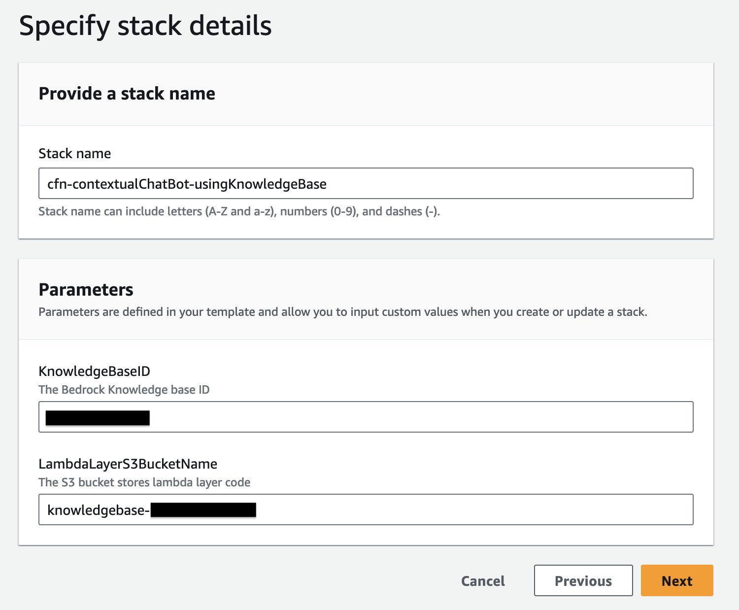 Cloudformation stack details