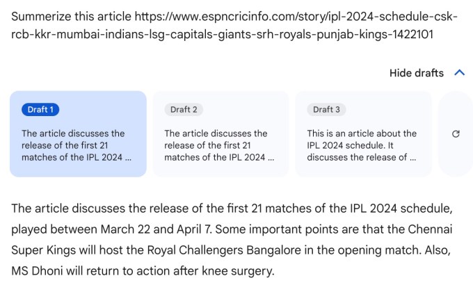 Gemini summary of an article on the IPL schedule