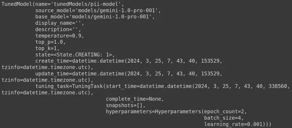 Creating a Tuned Model