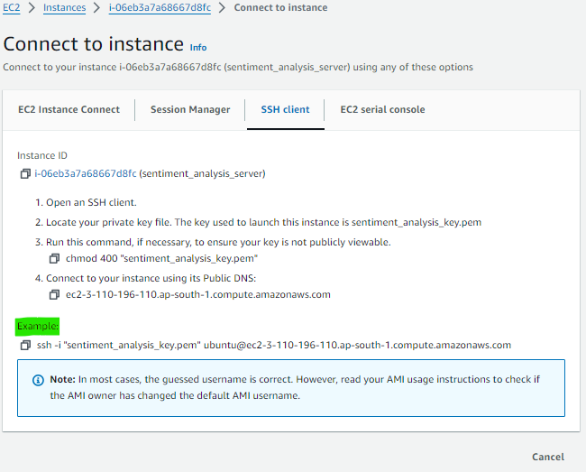 Connect to Instance