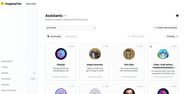 Create assistant in HuggingChat |  HugsFace