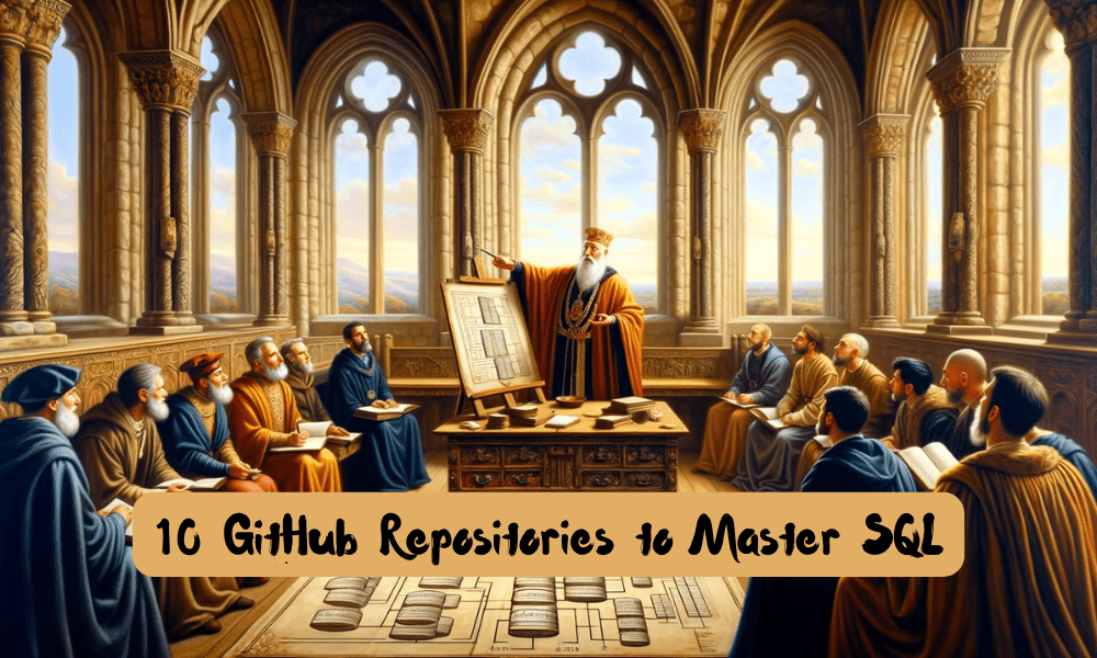 Cover of 10 GitHub repositories to master SQL