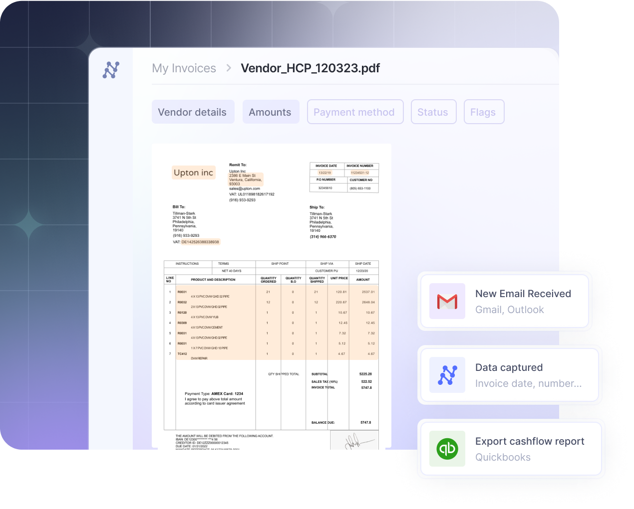 Automated AP processing helps businesses capture invoice data faster, seamlessly compare invoice details with purchase orders, route invoices for approval quickly, and integrate the data with your existing accounting software.