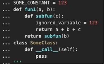 Un fragmento de código Python