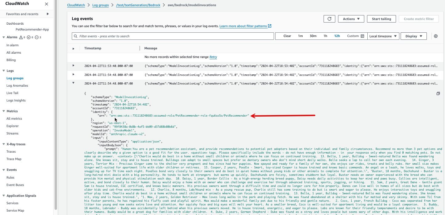 Figure 6: CloudWatch Logs provides real time, detailed visibility into your invocation logs