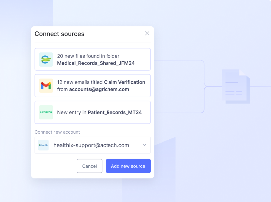 Effortlessly import patient records from popular sources like Gmail, Dropbox, Sharepoint, and more.