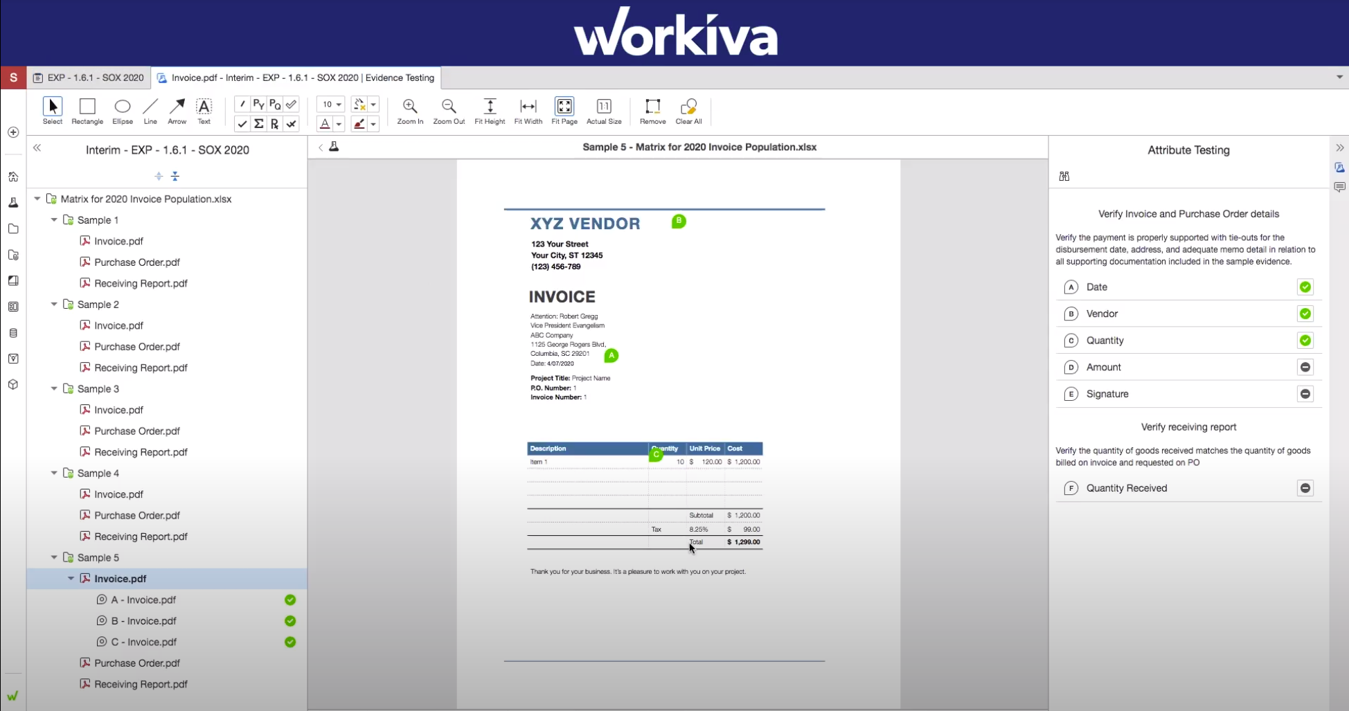 Workiva's attribute testing and auto-updating test forms