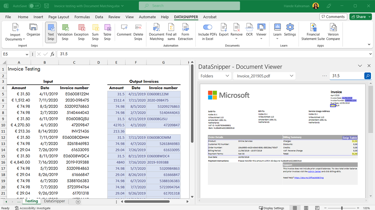 DataSnipper Excel add-in