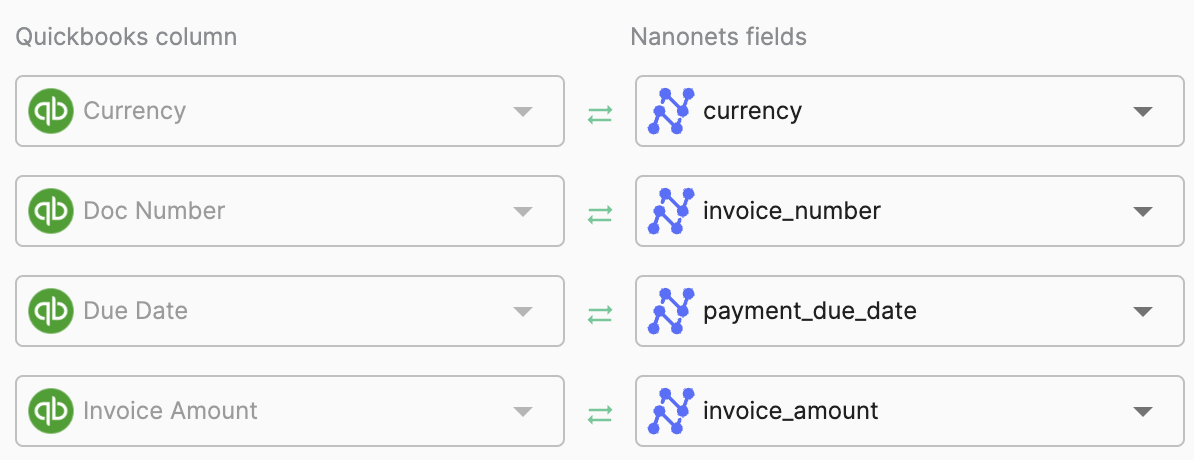 Configuring automatic export of line items from the invoice to your accounting software