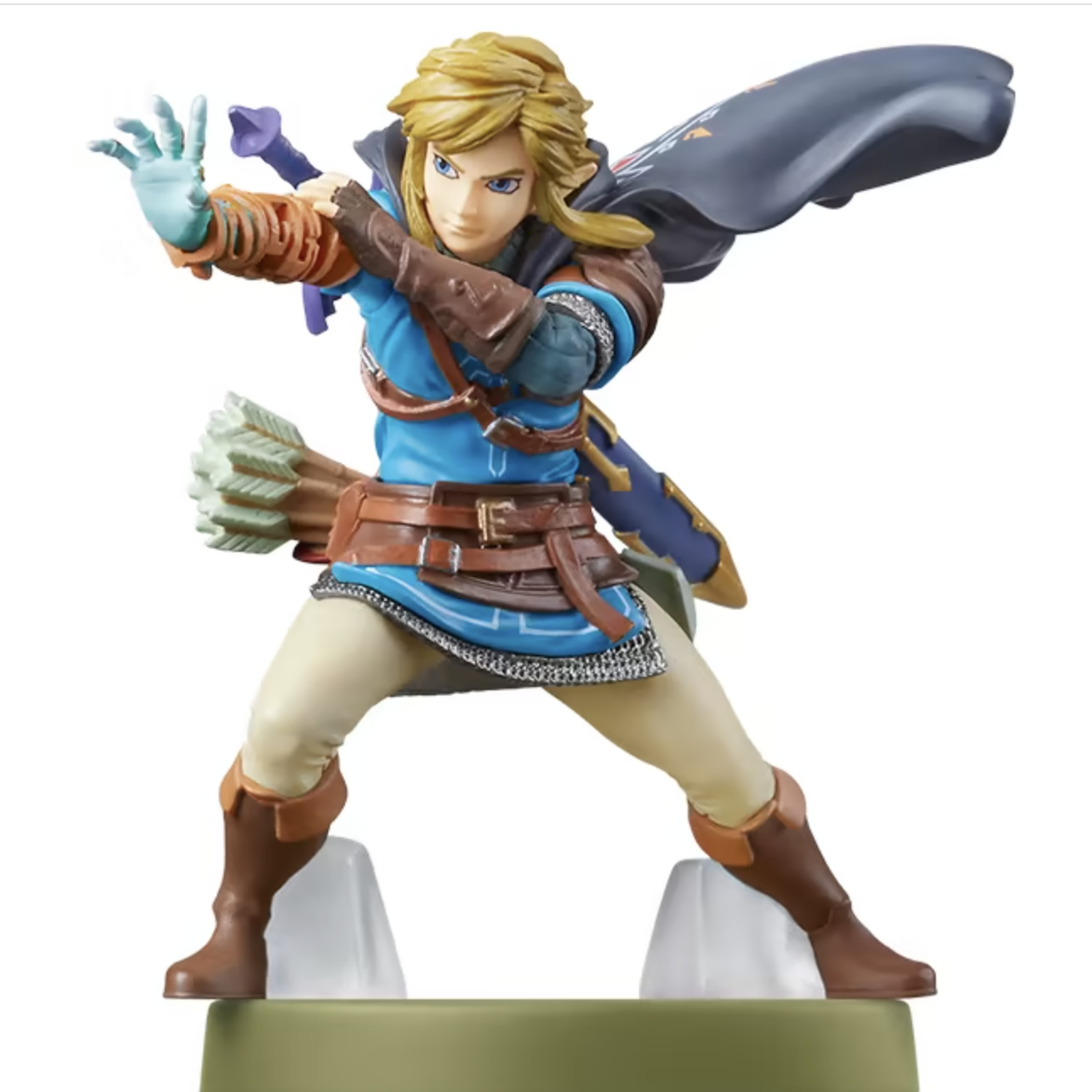 Link amiibo from The Legend of Zelda with his arm outstretched.