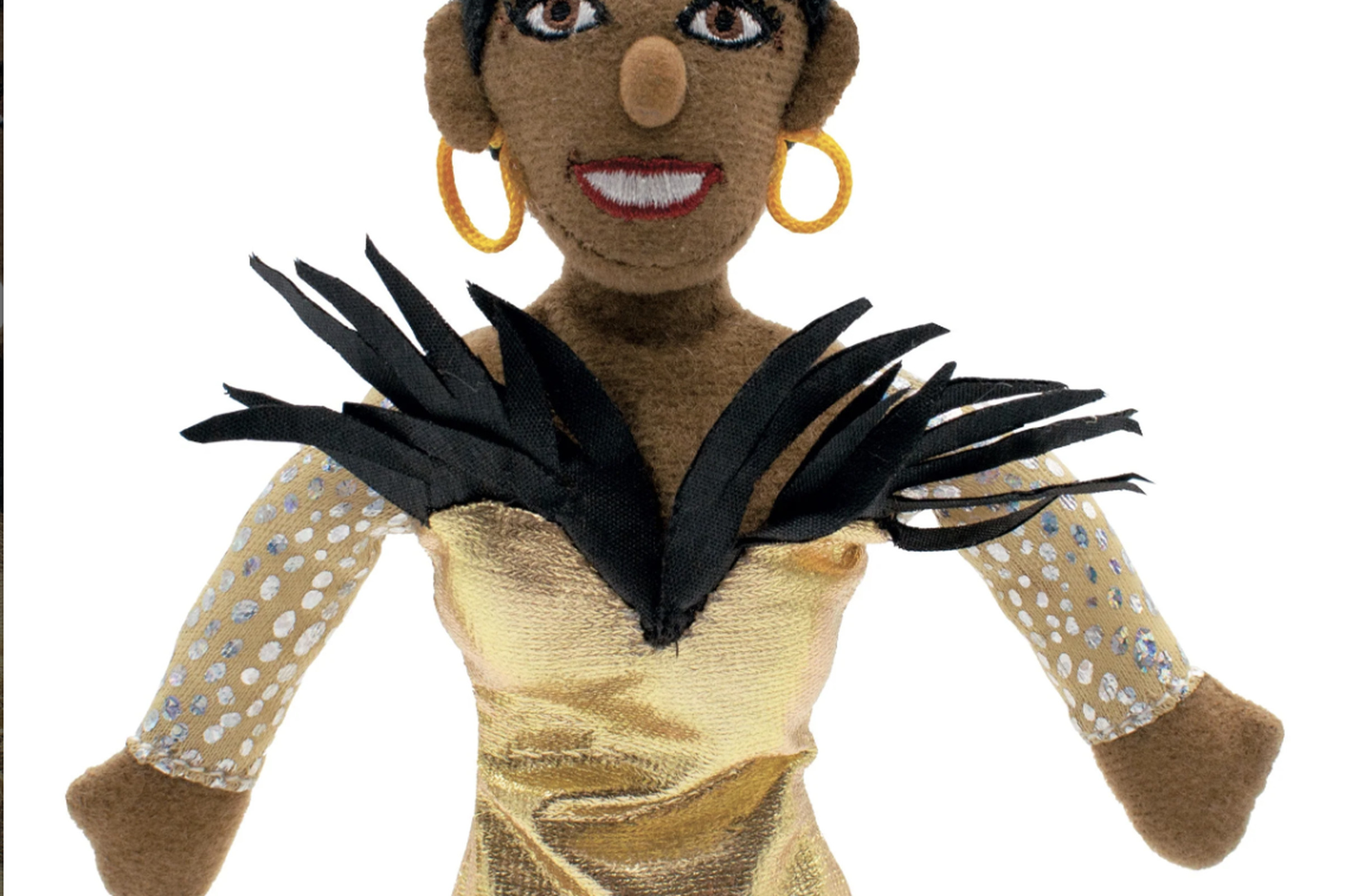 Finger puppet featuring the image of Josephine Baker.