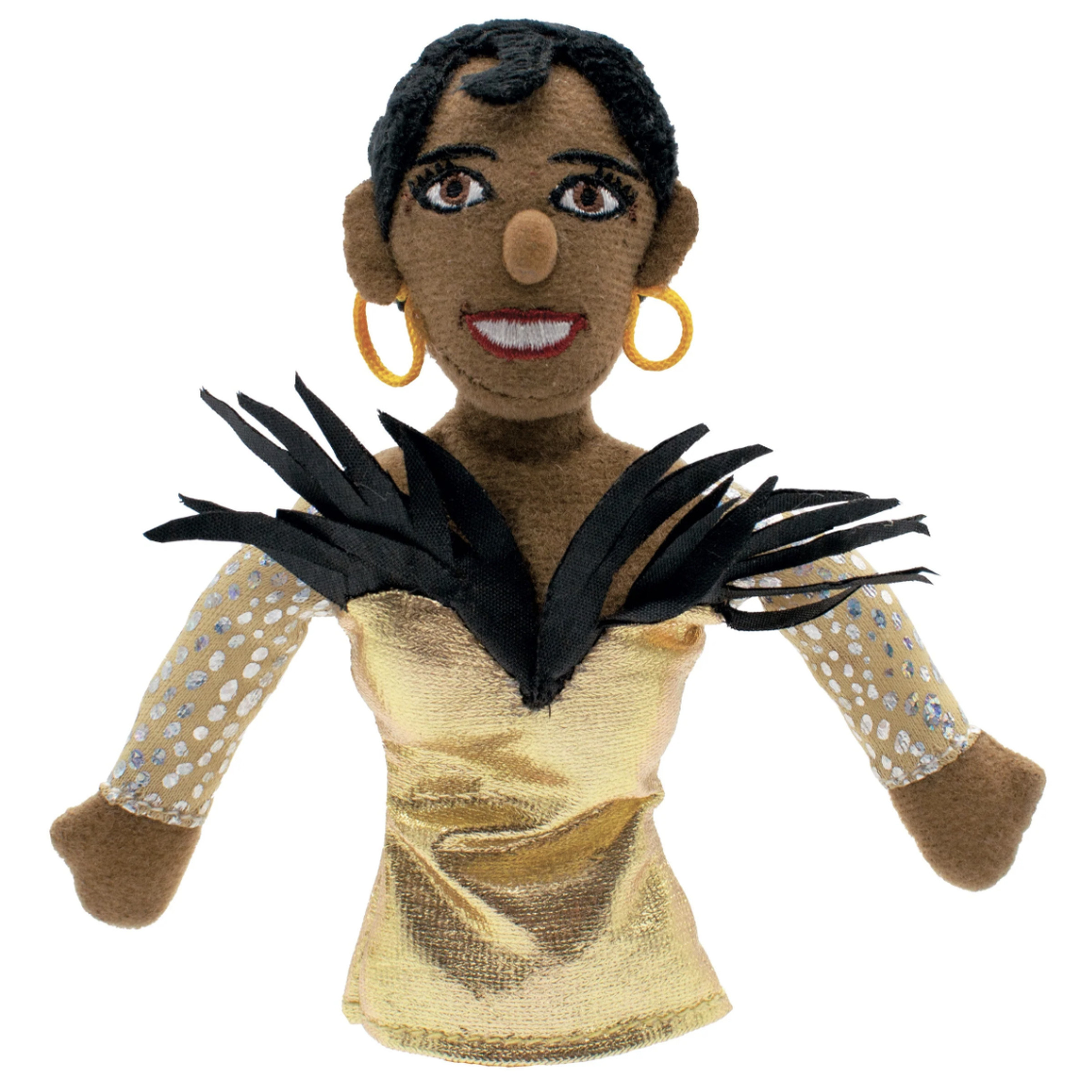 Finger puppet featuring the image of Josephine Baker.