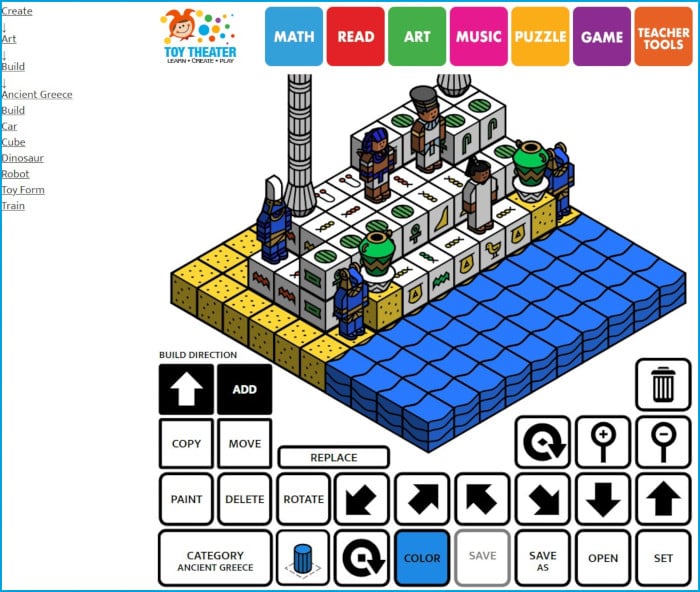 Ancient Egypt toy theater virtual builder