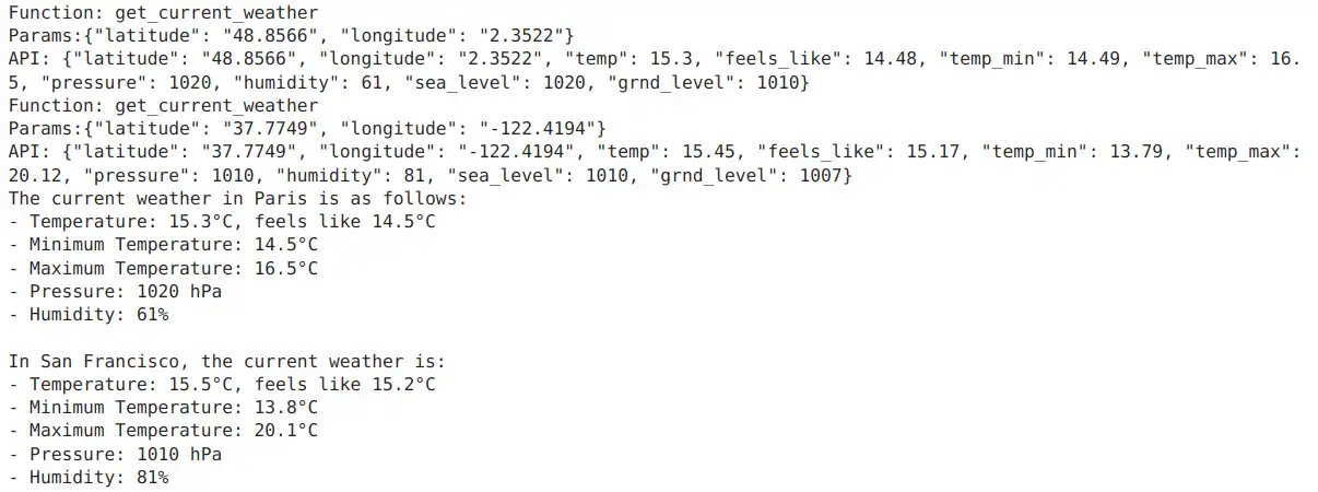 Output Function Calling