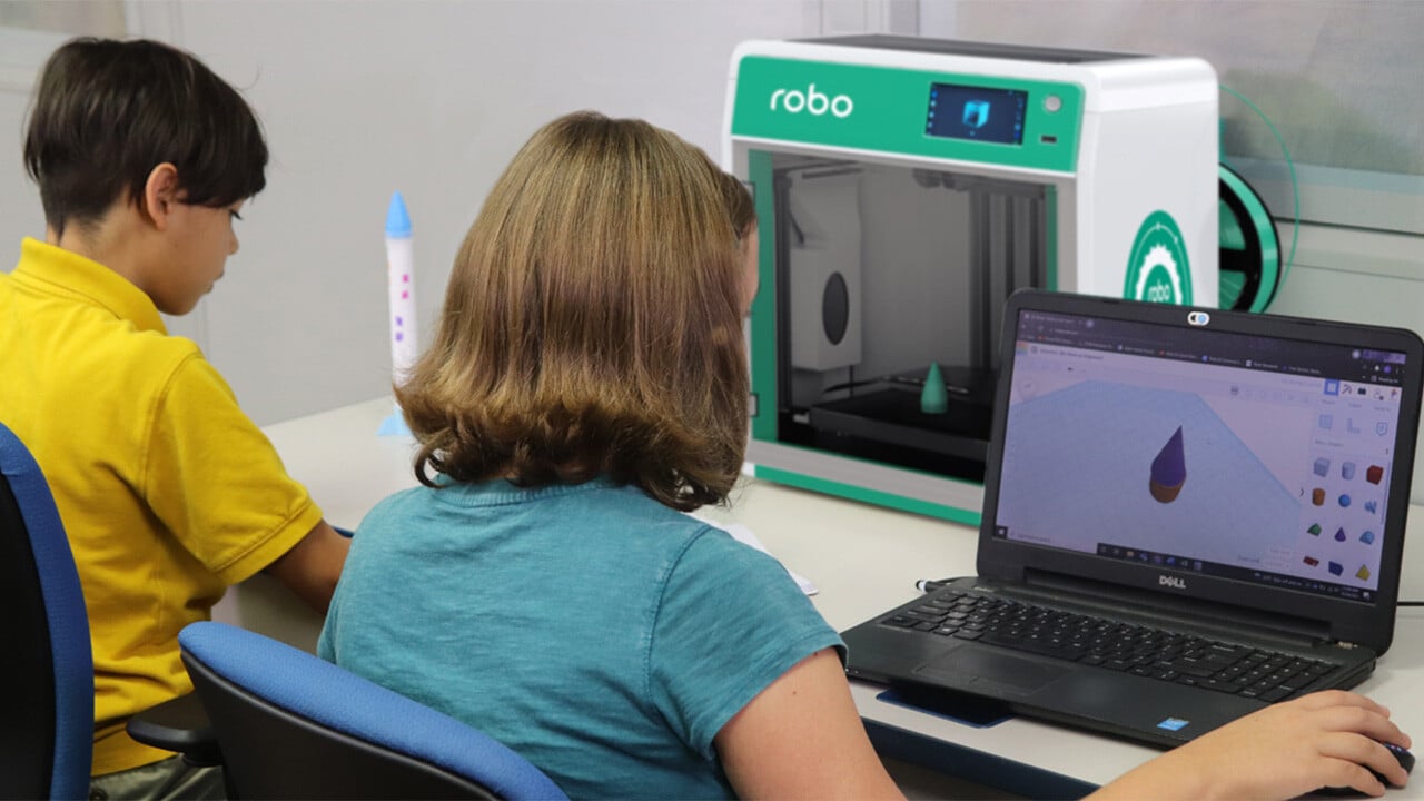 A student designs a 3D printed object for the Boxlight Robo Series 3D printer